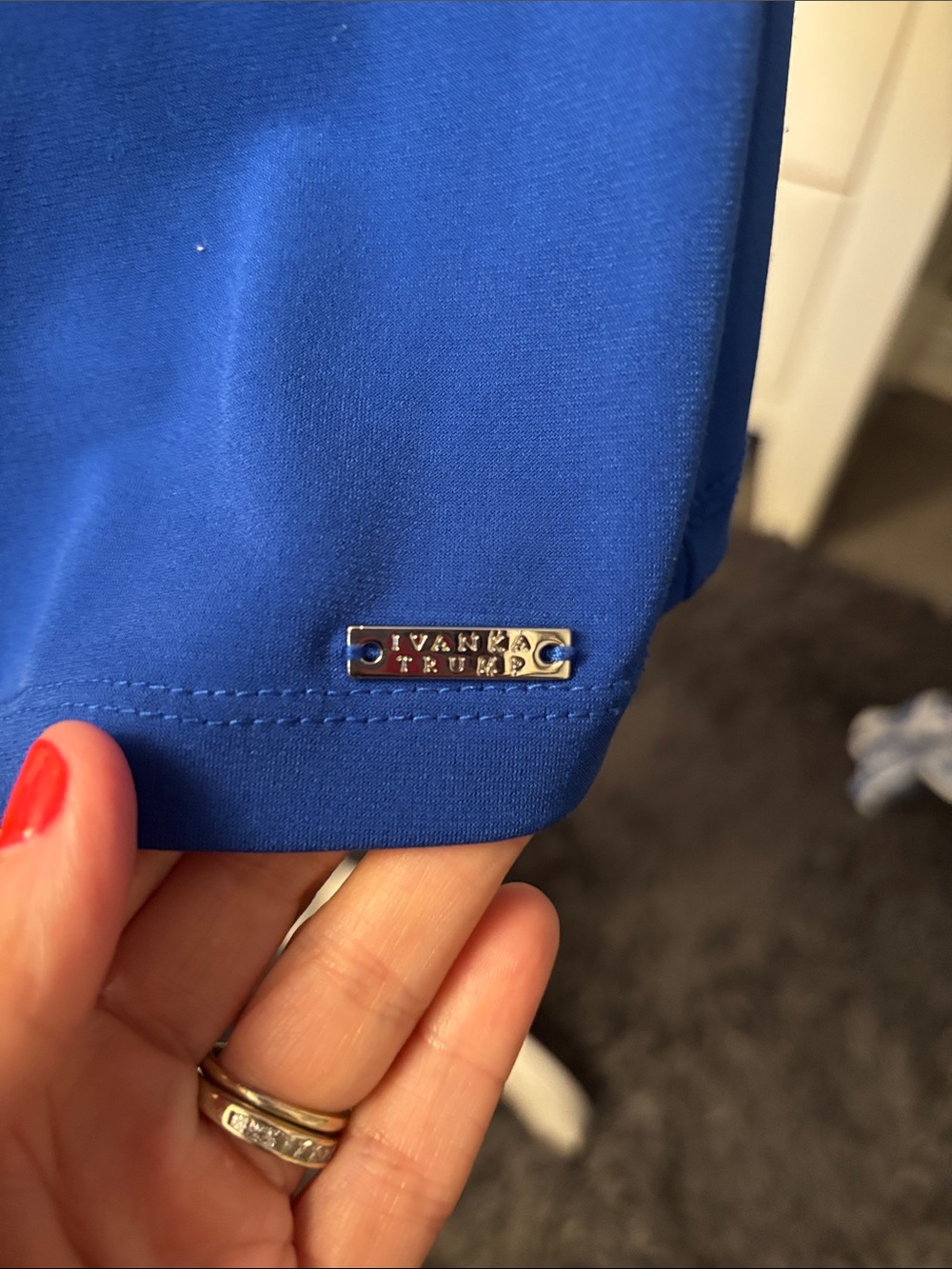 Ivanka Trump Royal Blue Sleeveless Keyhole Camisole - Picture 2 of 5